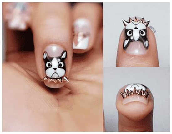 美甲學(xué)校：減齡“汪星人”美甲教程