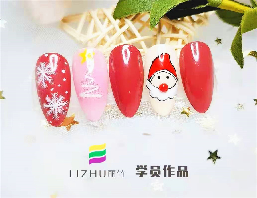 麗竹美甲作品：圣誕節(jié)美甲（上）