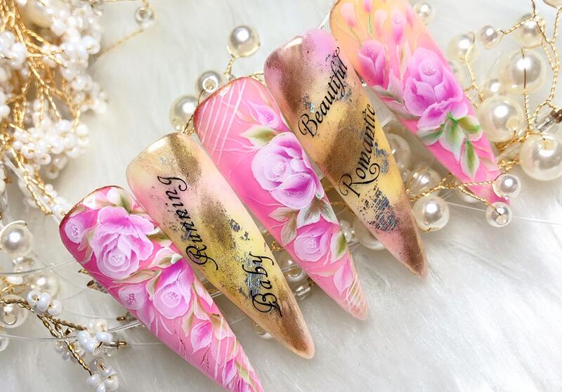 廣西美甲培訓(xùn)班里的春日花朵彩繪美甲