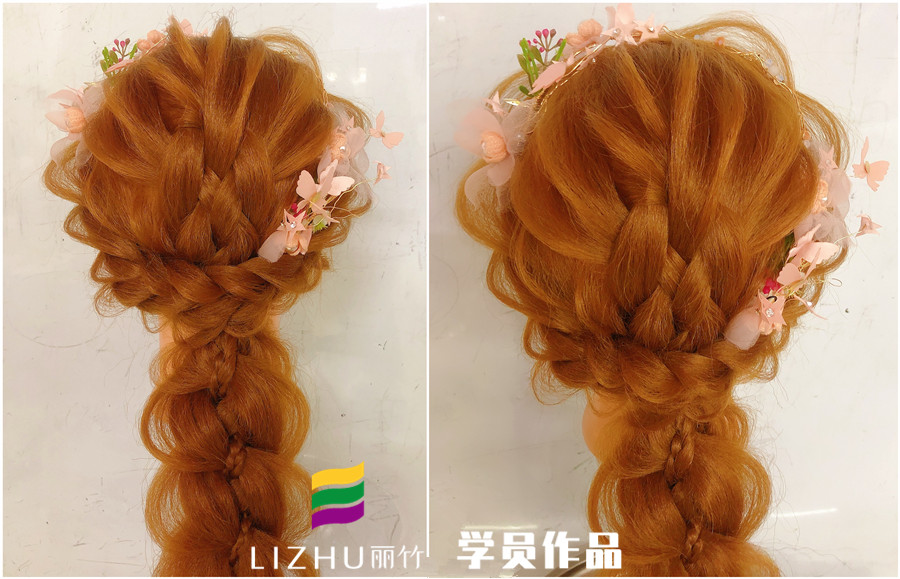 森系編發(fā)造型，南寧化妝培訓(xùn)班學(xué)員作品