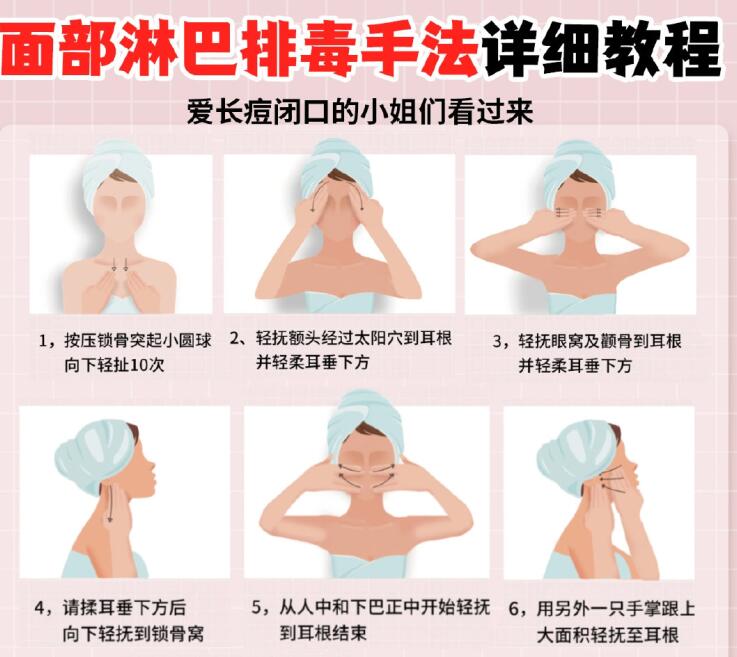 面部淋巴排毒教程，南寧美容教程分享