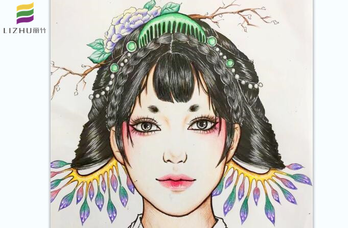 紙上美人圖作品，南寧化妝學(xué)校一對(duì)一教學(xué)