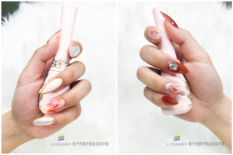暈染美甲圖片欣賞，零基礎(chǔ)學(xué)美甲學(xué)員作品