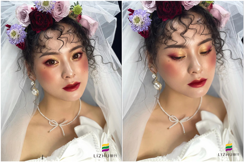 復(fù)古油畫(huà)風(fēng)格新娘 ，南寧彩妝學(xué)校新娘妝作品