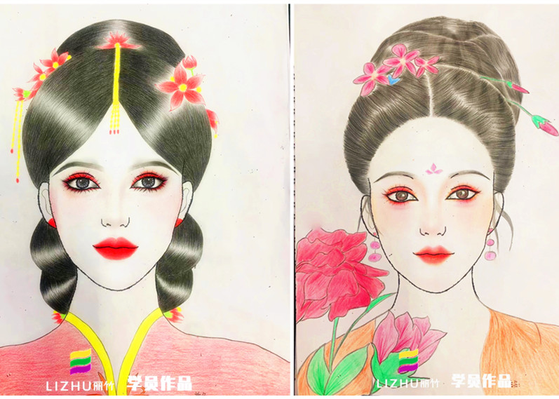 化妝美人圖欣賞，廣西化妝師美妝師學(xué)校作品