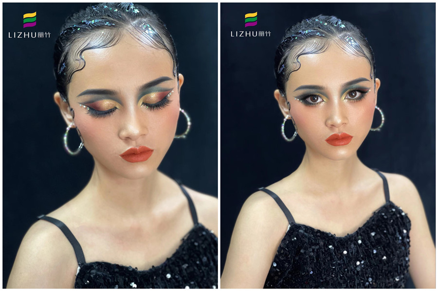 拉丁舞妝容技巧，廣西造型彩妝學(xué)校真人操作