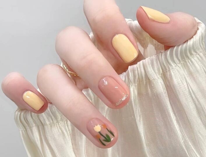 廣西培訓美甲分享：春夏黃皮顯白美甲