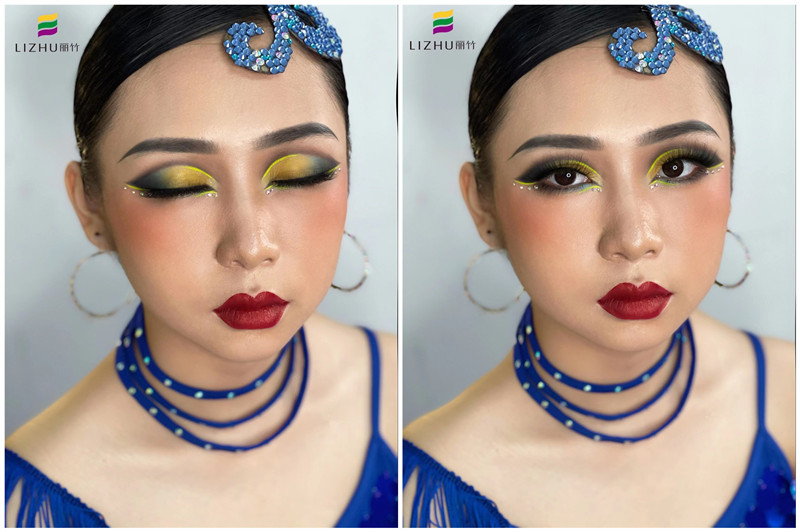 拉丁舞造型，南寧彩妝學(xué)校舞臺(tái)妝作品