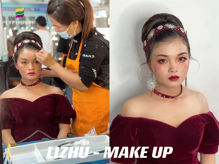 輕復(fù)古造型，南寧彩妝師課堂考核作品