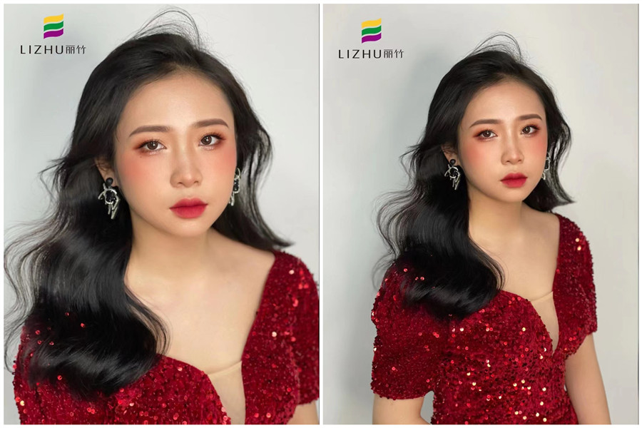 禮服披發(fā)造型，廣西南寧專業(yè)化妝學校作品