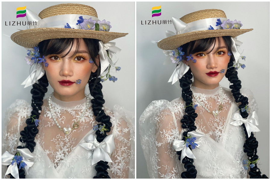 禮帽花樣新娘造型，廣西形象化妝班作品