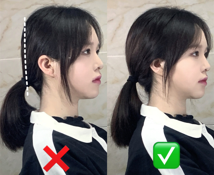 你扁頭低馬尾扎法教程，南寧化妝扎發(fā)學(xué)校教你