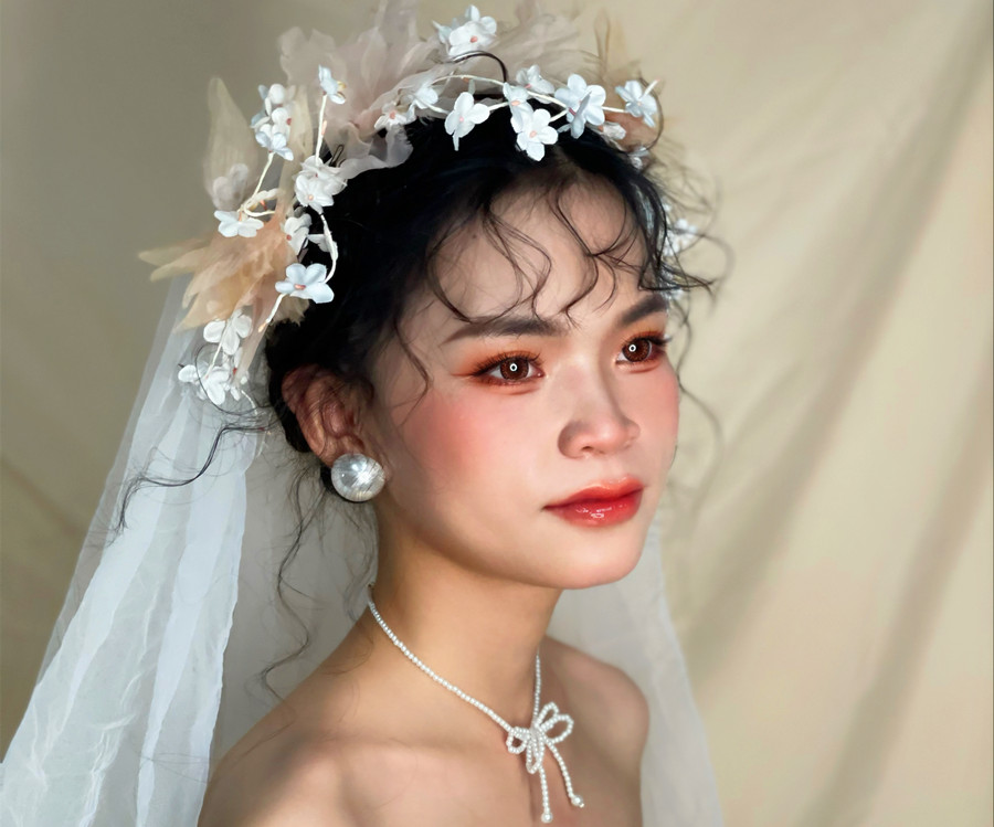慵懶法式浪漫新娘，南寧妝容造型培訓(xùn)作品