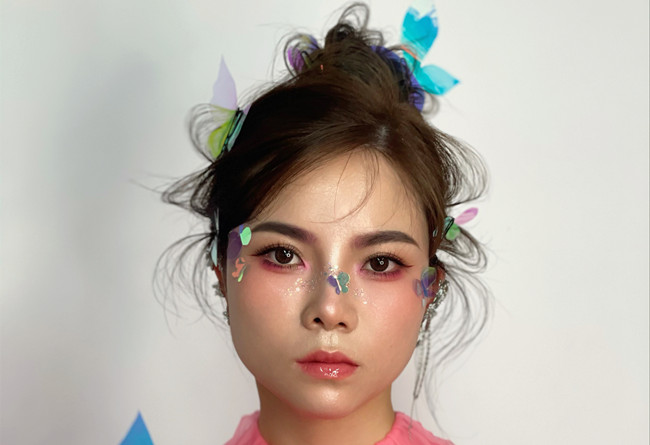 創(chuàng)意蝴蝶造型，南寧化妝彩妝造型學校教學