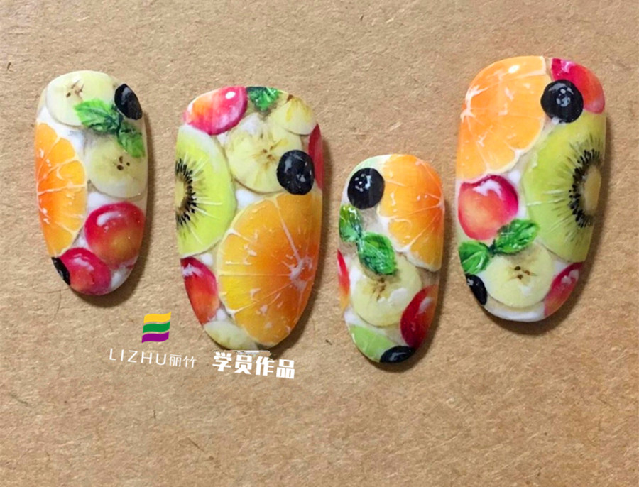 水果美甲：草莓美甲、橘子獼猴桃美甲、檸檬美甲