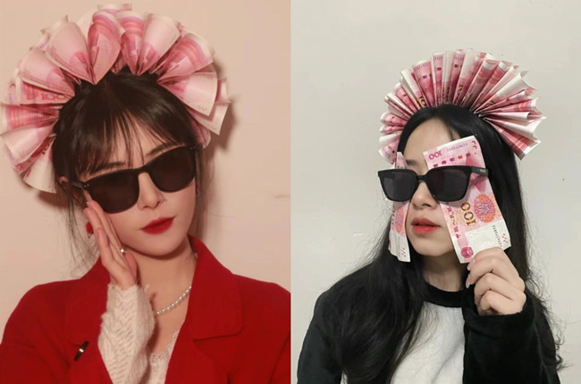  新娘簪錢(qián)花創(chuàng)意拍照，廣西彩妝寫(xiě)真分享