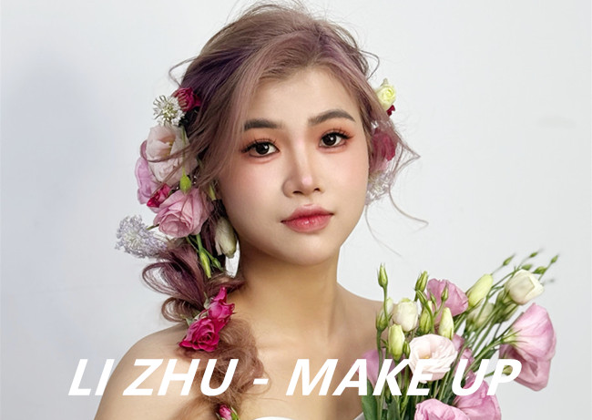 森系鮮花新娘，廣西新娘妝進(jìn)修學(xué)校作品