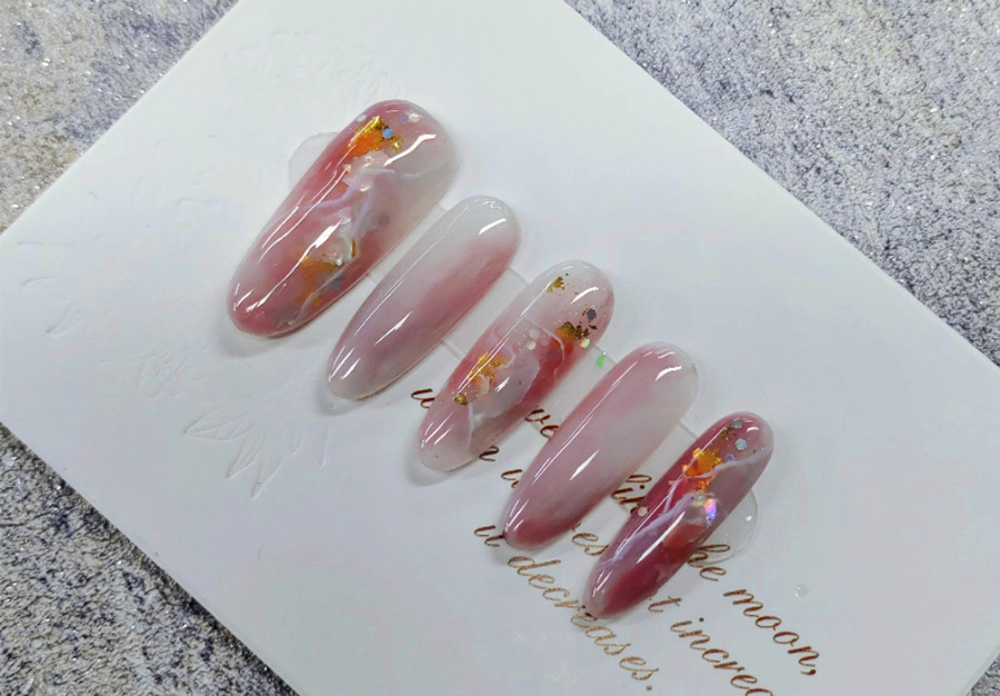 夏日暈染美甲，廣西學美甲零基礎(chǔ)學員作品