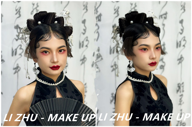 新國風造型，南寧彩妝寫真造型學校作品