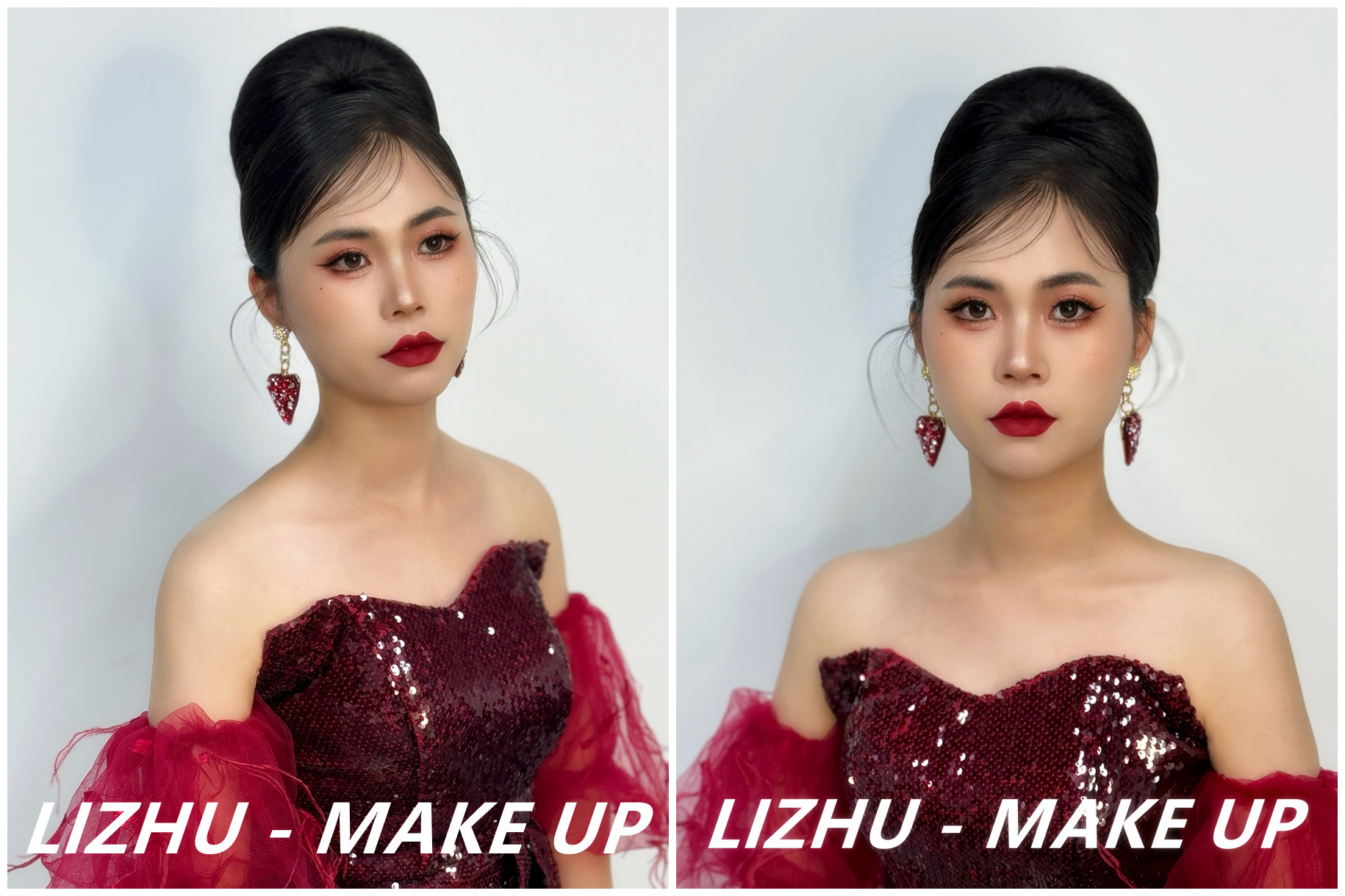 復(fù)古簡(jiǎn)約禮服造型，南寧影樓彩妝學(xué)習(xí)作品