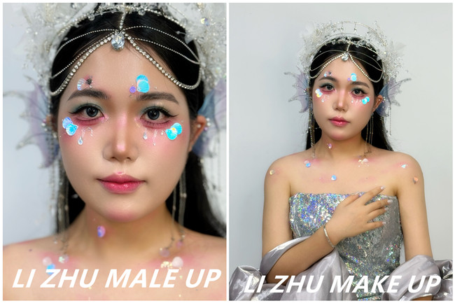 人魚精靈公主造型，南寧人物化妝培訓
