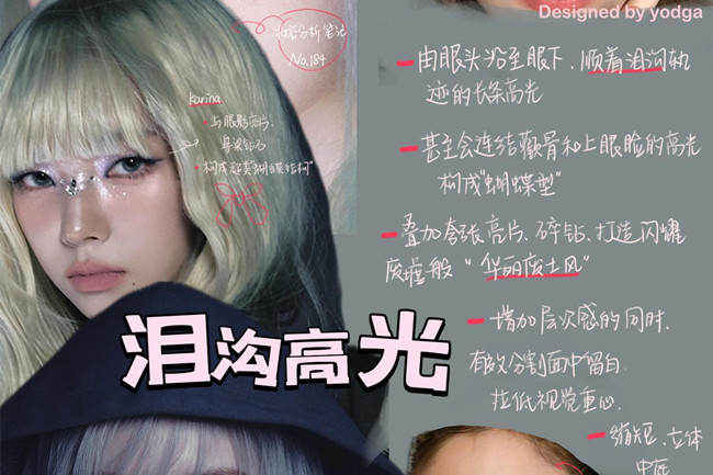 韓國蕞流行的高光打法教程，廣西彩妝美妝師分享