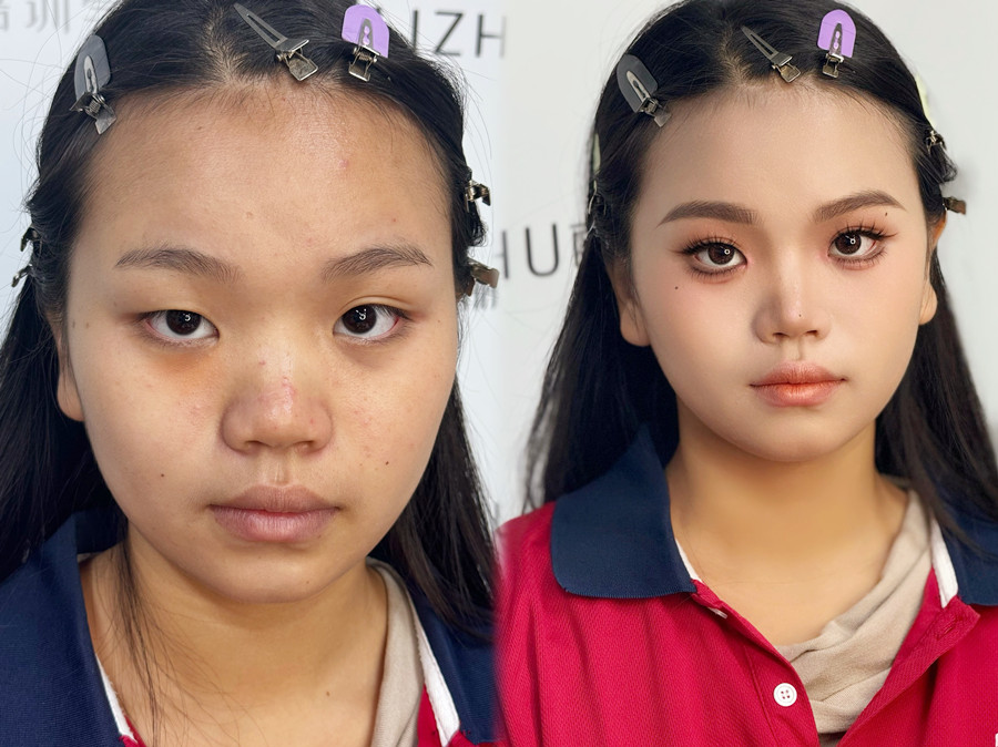 眼皮微調(diào)法的操作步驟，南寧化妝培訓(xùn)真人實(shí)操