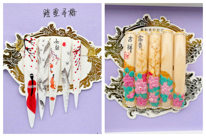 適合新年的國風美甲，廣西職業(yè)教育學員作品展示