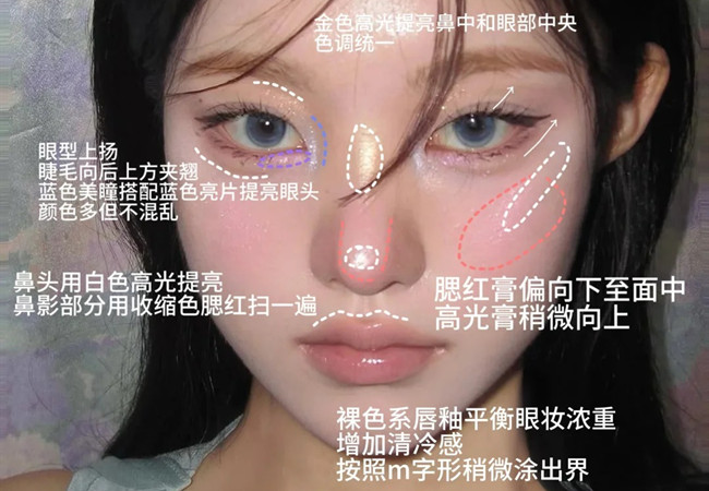 厭世感布偶貓妝容，南寧化妝形象造型學(xué)校分享教程