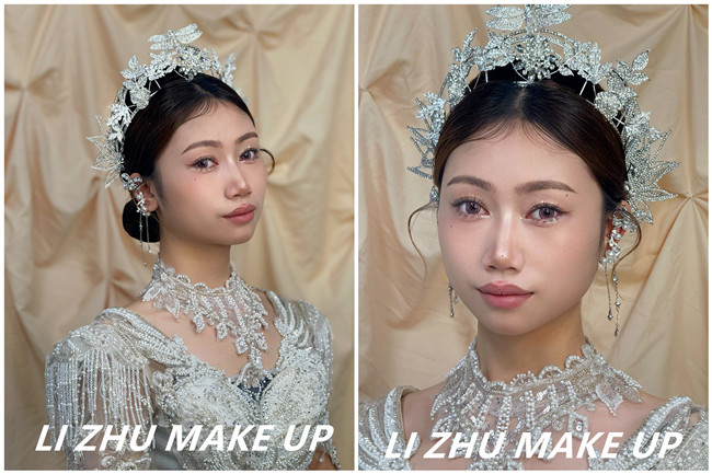 輕奢時尚新娘造型，廣西化妝學校前十作品欣賞