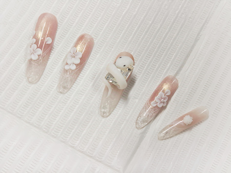 琉璃雕花美甲，廣西美甲工作室受歡迎的款式