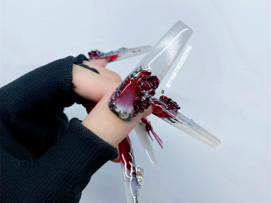 哥特風(fēng)創(chuàng)意美甲，南寧美甲創(chuàng)業(yè)作品