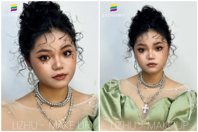 氛圍丸子頭造型，南寧寫真化妝師作品