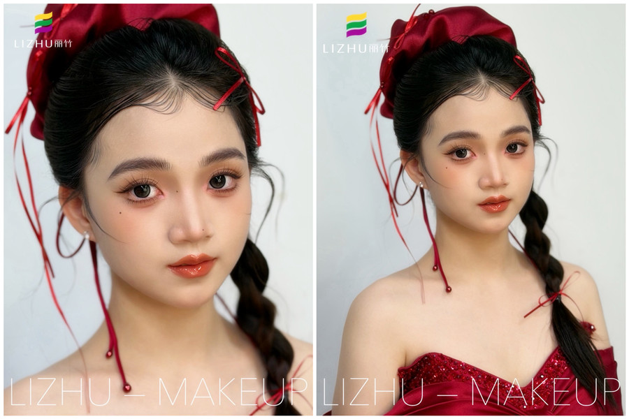 減齡辮子造型，廣西化妝高彩培訓(xùn)作品