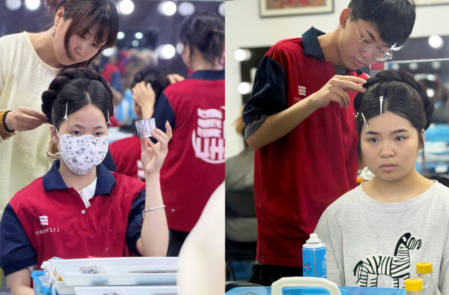 化妝造型盤(pán)發(fā)練習(xí)，南寧化妝發(fā)型培訓(xùn)